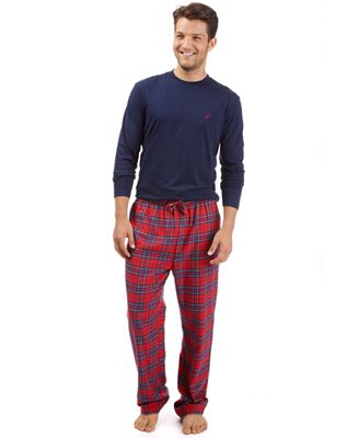 Nautica Men's Sleepwear, Long Sleeve Pajama Gift Set - Pajamas, Robes ...