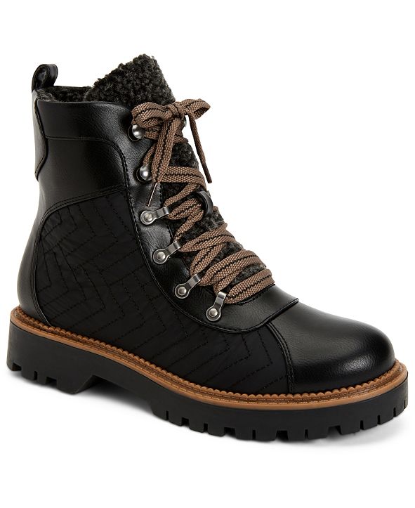 noa quilted lug sole lace up boot bp