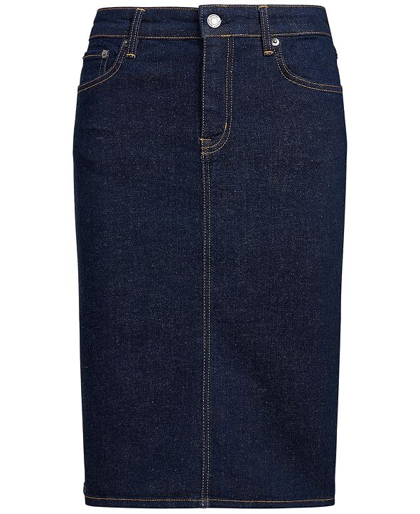 Ralph lauren denim skirt macy's clearance