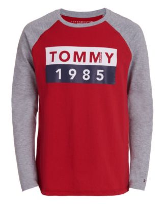 red long sleeve tommy hilfiger shirt