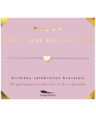 lucky feather birthday bracelet