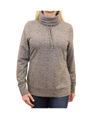 quilted cowl neck pullover