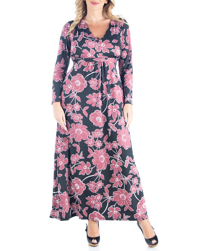 24seven Comfort Apparel Women S Plus Size Classic Floral Print Maxi Dress Reviews Dresses Plus Sizes Macy S Women looks lovely in little cute dresses with flowers on it :) check my other lists! macy s