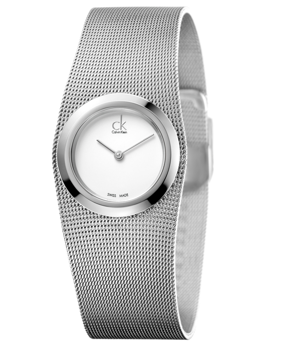 Calvin Klein Womens Swiss Impulsive Stainless Steel Mesh Bracelet Watch 27mm K3T23126   Watches   Jewelry & Watches