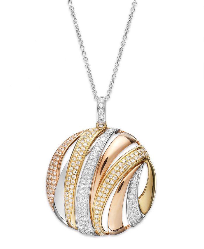 EFFY Collection EFFY Diamond Circle Pendant Necklace (3/4 ct. t.w.) in ...