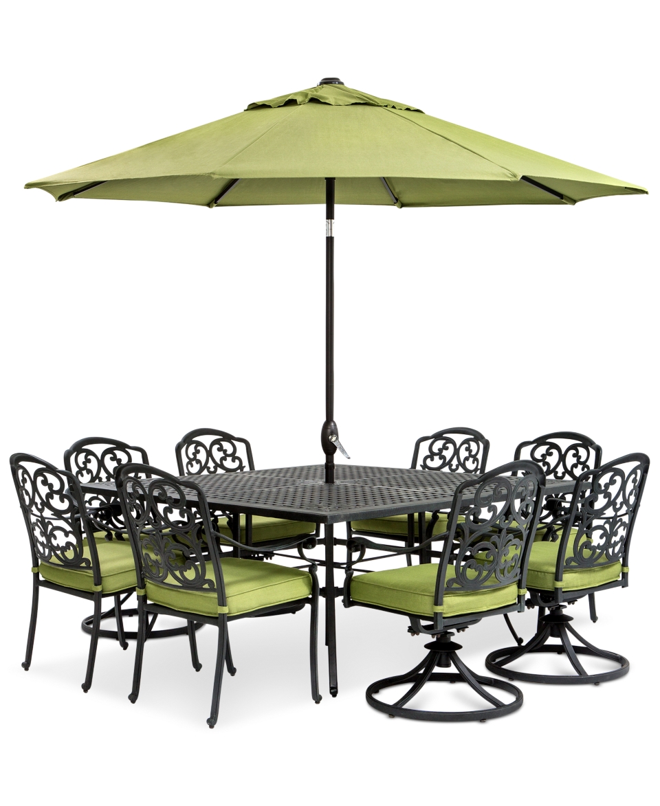 Kenbridge 9 Piece Outdoor Set 4 Dining Chairs, 4 Swivel Chairs and 64 Square Table   Furniture