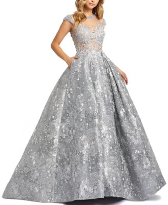 mac duggal embroidered floral ball gown