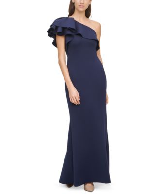 eliza j one shoulder ruffle dress