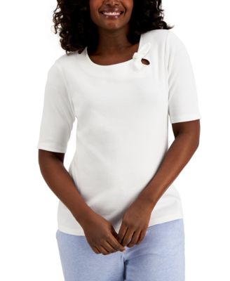 macy's elbow sleeve top