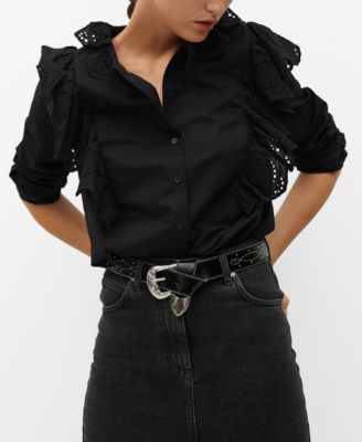 mango ruffle blouse