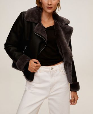 mango faux leather jacket