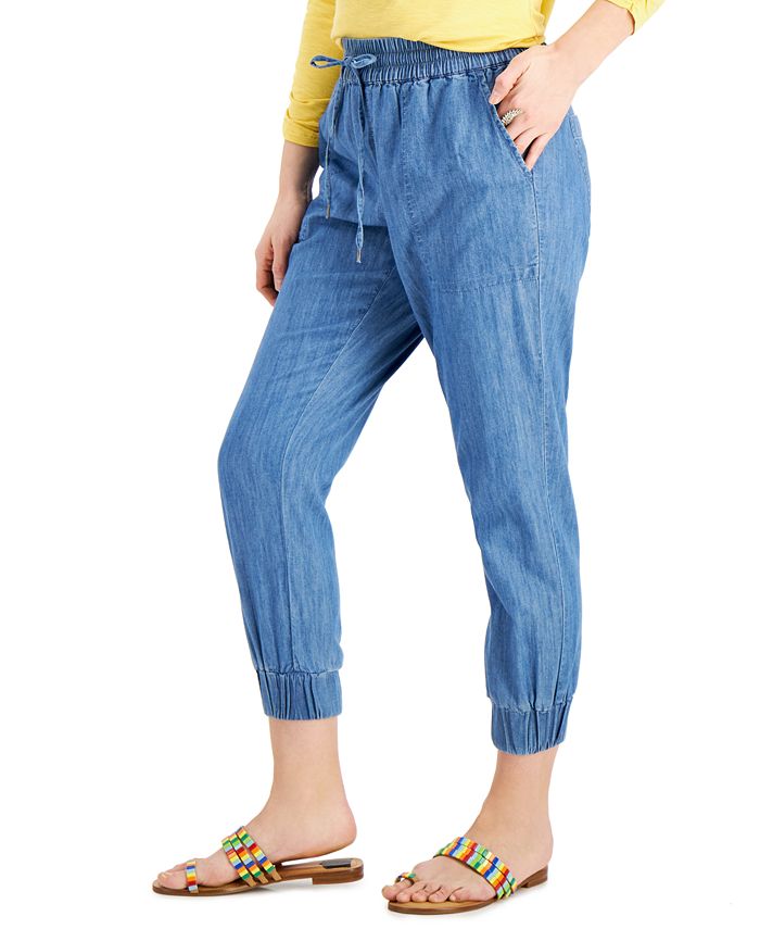 chambray jogger pants