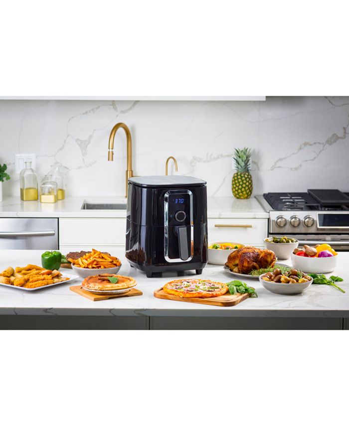 Aria 7Qt TeflonFree Ceramic FamilySize Air Fryer with 2Tier