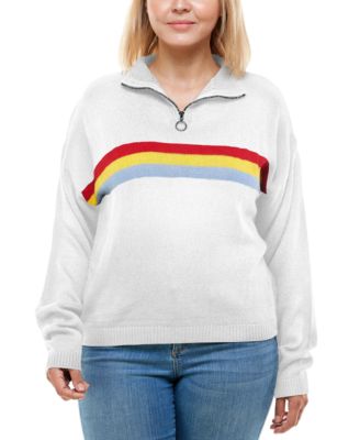 rainbow striped sweater plus size