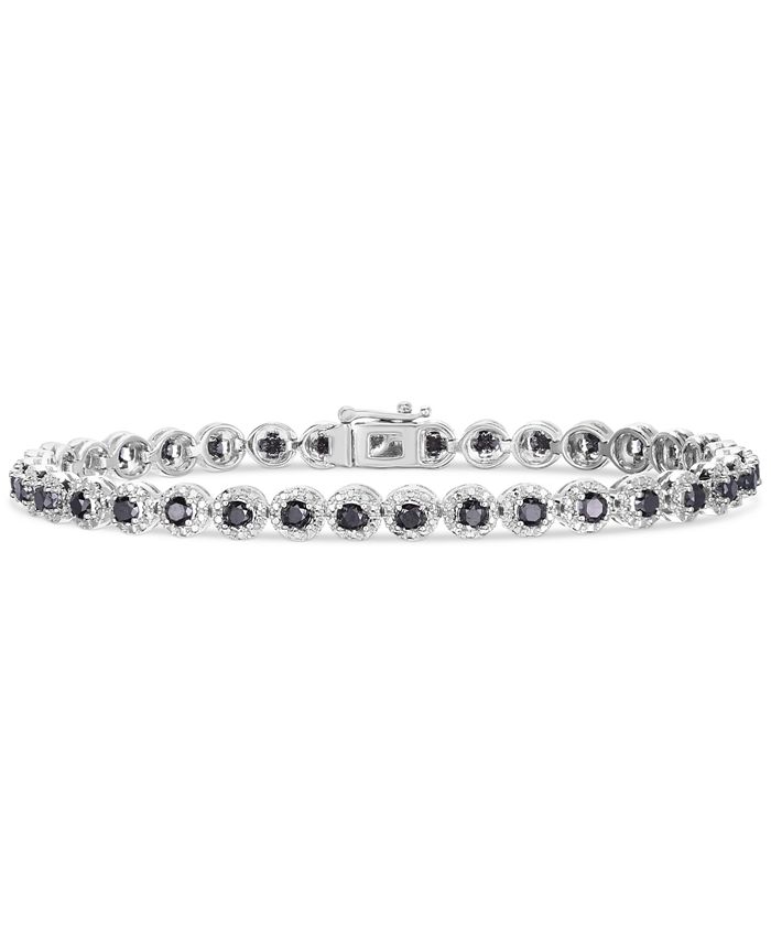 Macy's Black Diamond Tennis Bracelet (3 ct. t.w.) in Sterling Silver