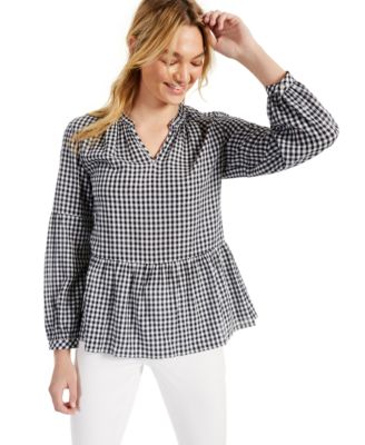 gingham peplum top