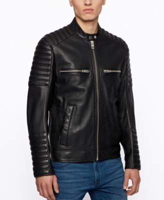 hugo boss leather jacket mens