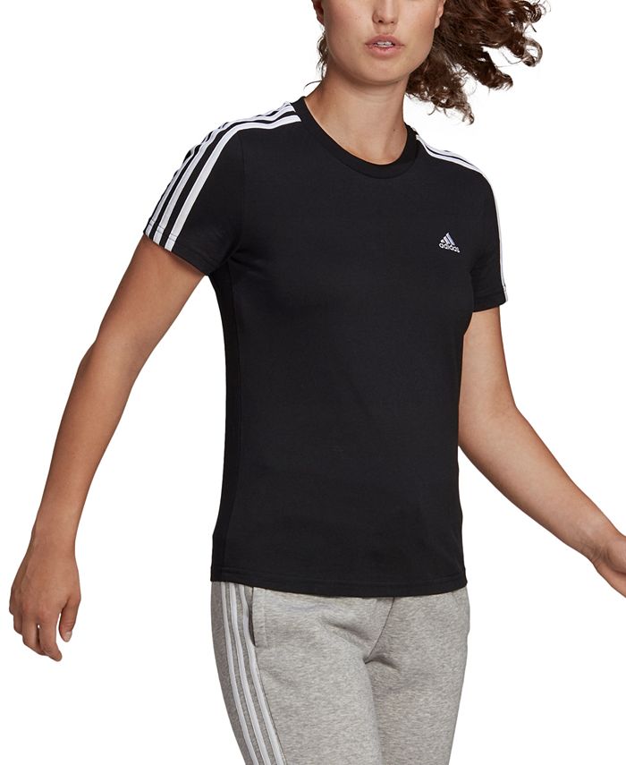 adidas Women's Essentials Cotton 3 Stripe TShirt & Reviews Tops