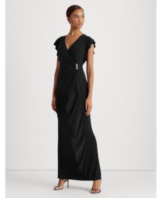 ralph lauren flutter sleeve gown