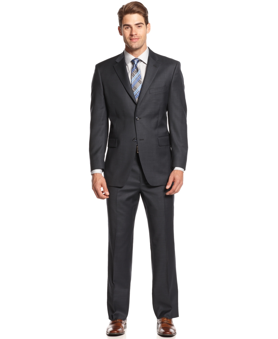 Jones New York Navy Sharkskin Suit   Suits & Suit Separates   Men