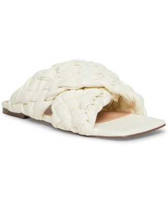 steve madden white slide sandals
