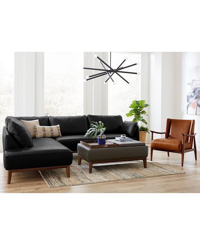 Furniture Jollene Leather 2Pc. Sectional with Chaise, Created for Macy