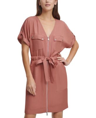 dkny belted dress