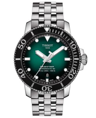 Мужские швейцарские автоматические часы Tissot Seastar 1000 с браслетом из нержавеющей стали 43 мм