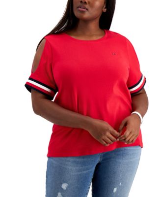 tommy hilfiger cold shoulder top