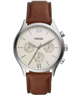 Мужские многофункциональные часы Fenmore из коричневой кожи Fossil, 44 мм