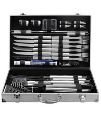 Инструменты для приготовления барбекю с алюминиевым футляром для хранения, набор из 30 штук