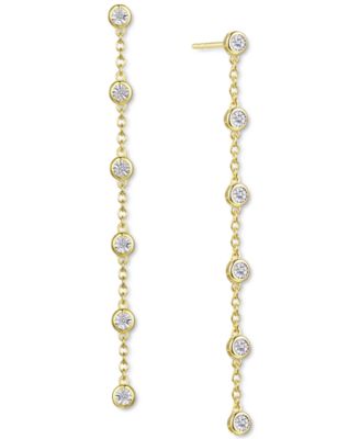 Серьги Macy's Diamond Bezel 1/10 кт, позолоченные, желтые