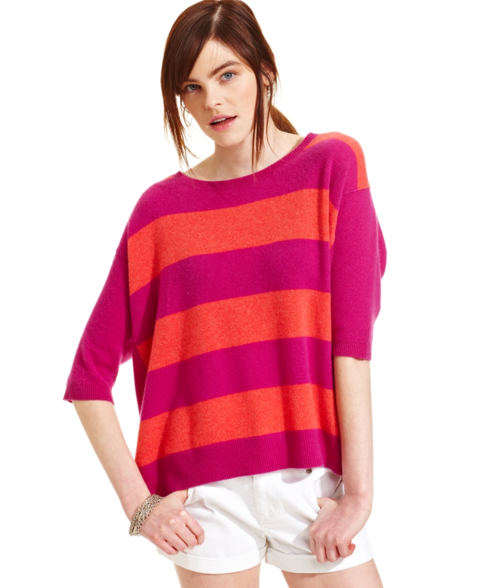 Maison Jules Striped Cashmere Sweater   Sweaters   Women