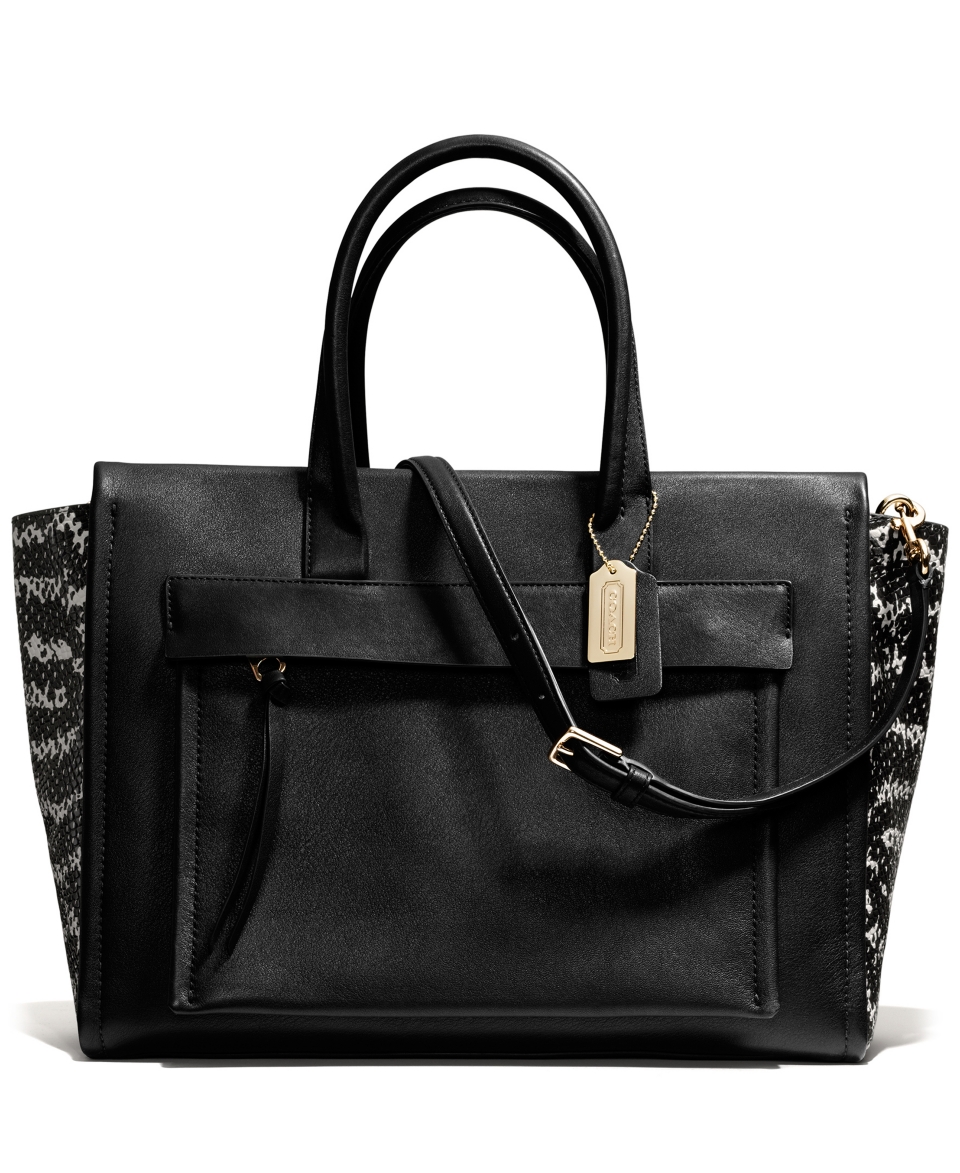 COACH BLEECKER RILEY CARRYALL IN TWO TONE PYTHON EMBOSSED LEATHER   COACH   Handbags & Accessories