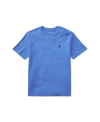 Футболка с круглым вырезом из хлопкового джерси Polo Ralph Lauren для мальчиков 8-20 лет синего цвета