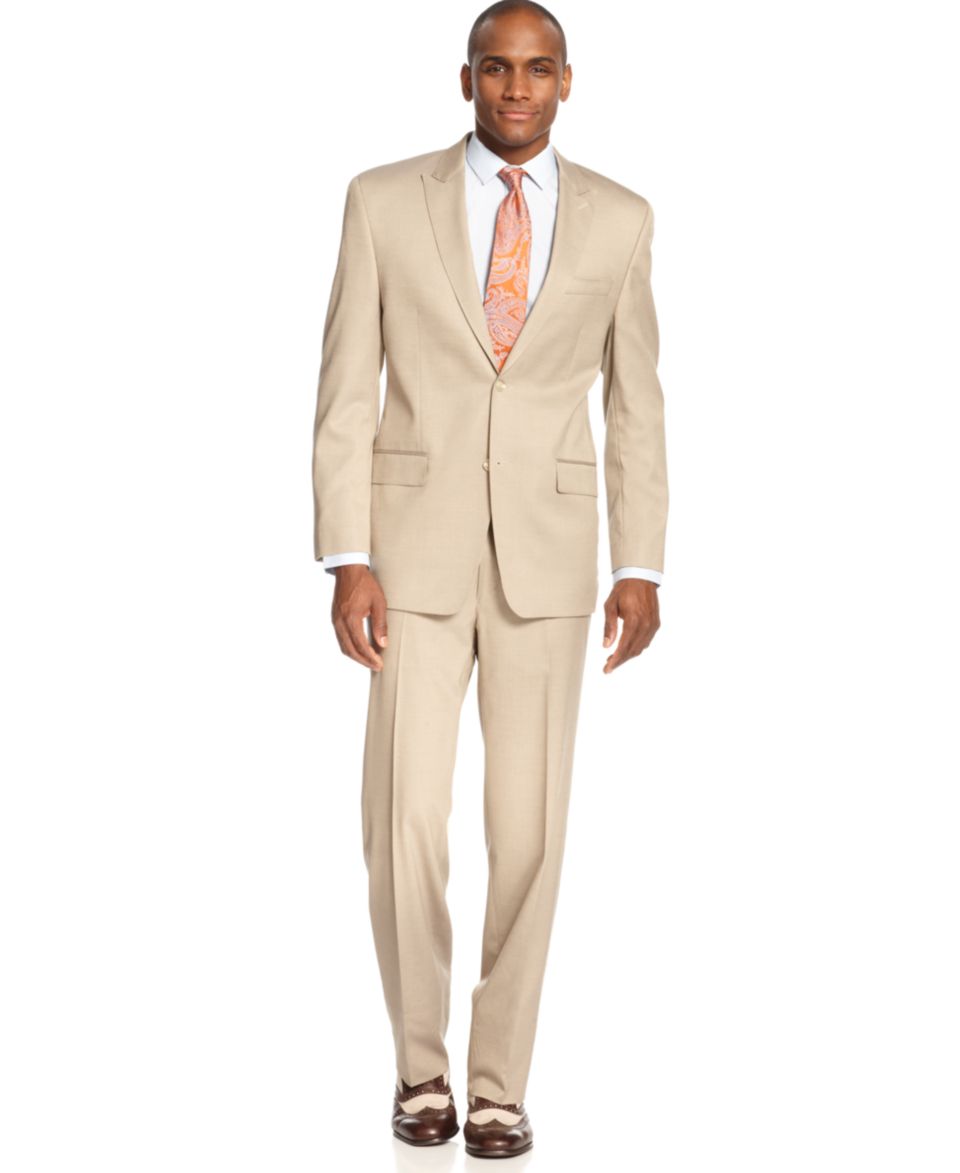 Jones New York Golden Fill Suit Tan Herringbone   Suits & Suit Separates   Men