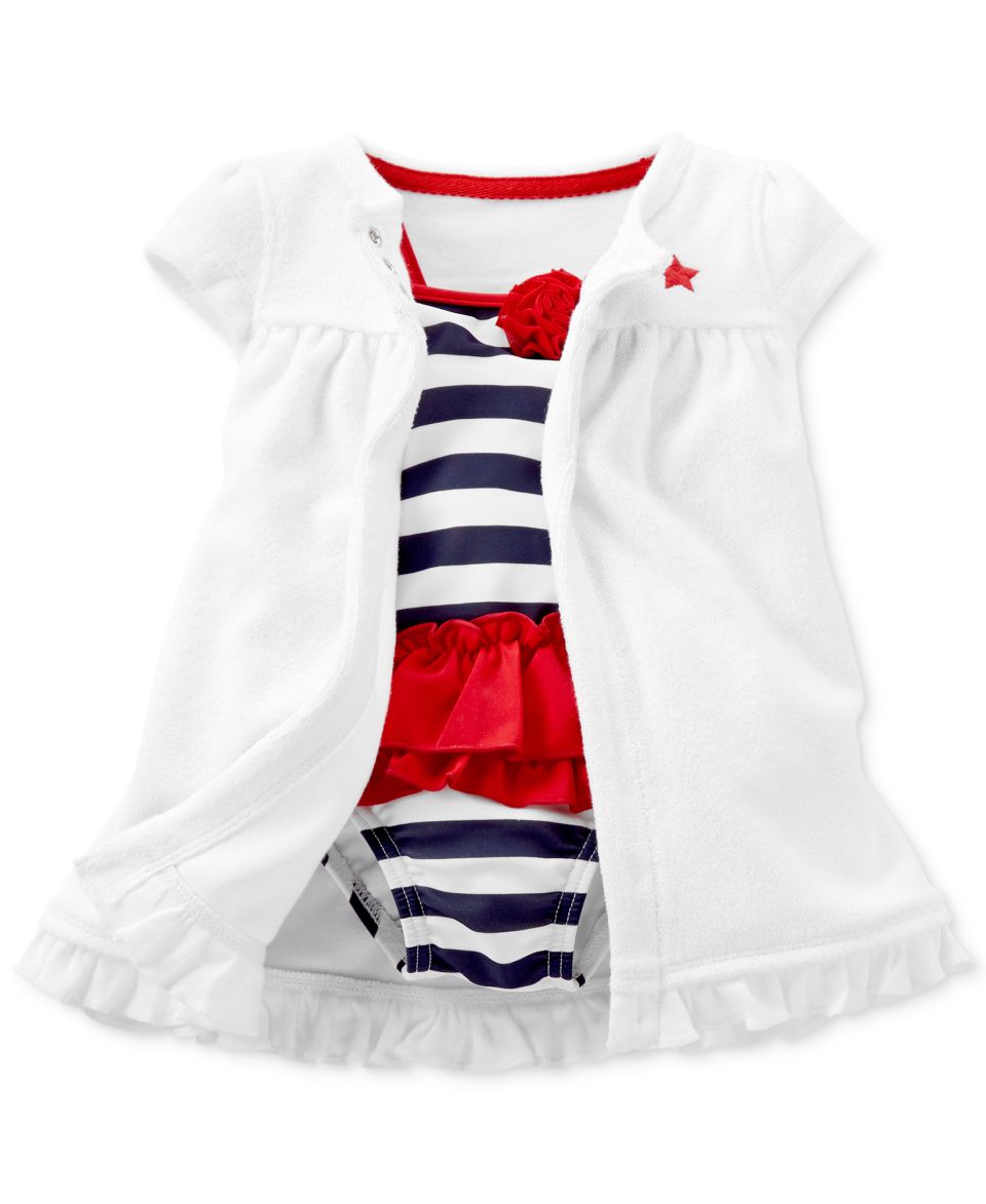 Carters Baby Girls 2 Piece Anchor Rashguard Swimsuit