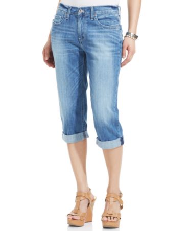 Levi's® Straight-Leg Cuffed Capri Jeans, Medium Blue Wash - Jeans ...