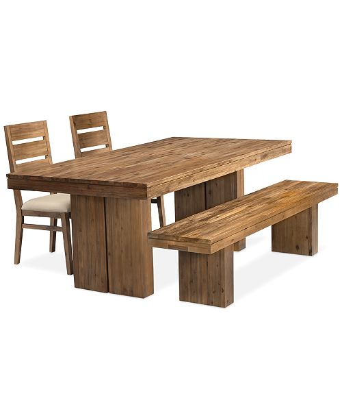 Furniture Closeout Champagne 4 Piece Dining Room Furniture Set Dining Trestle Table 2 Side Chairs Bench Created For Macy S Reviews Furniture Macy S
