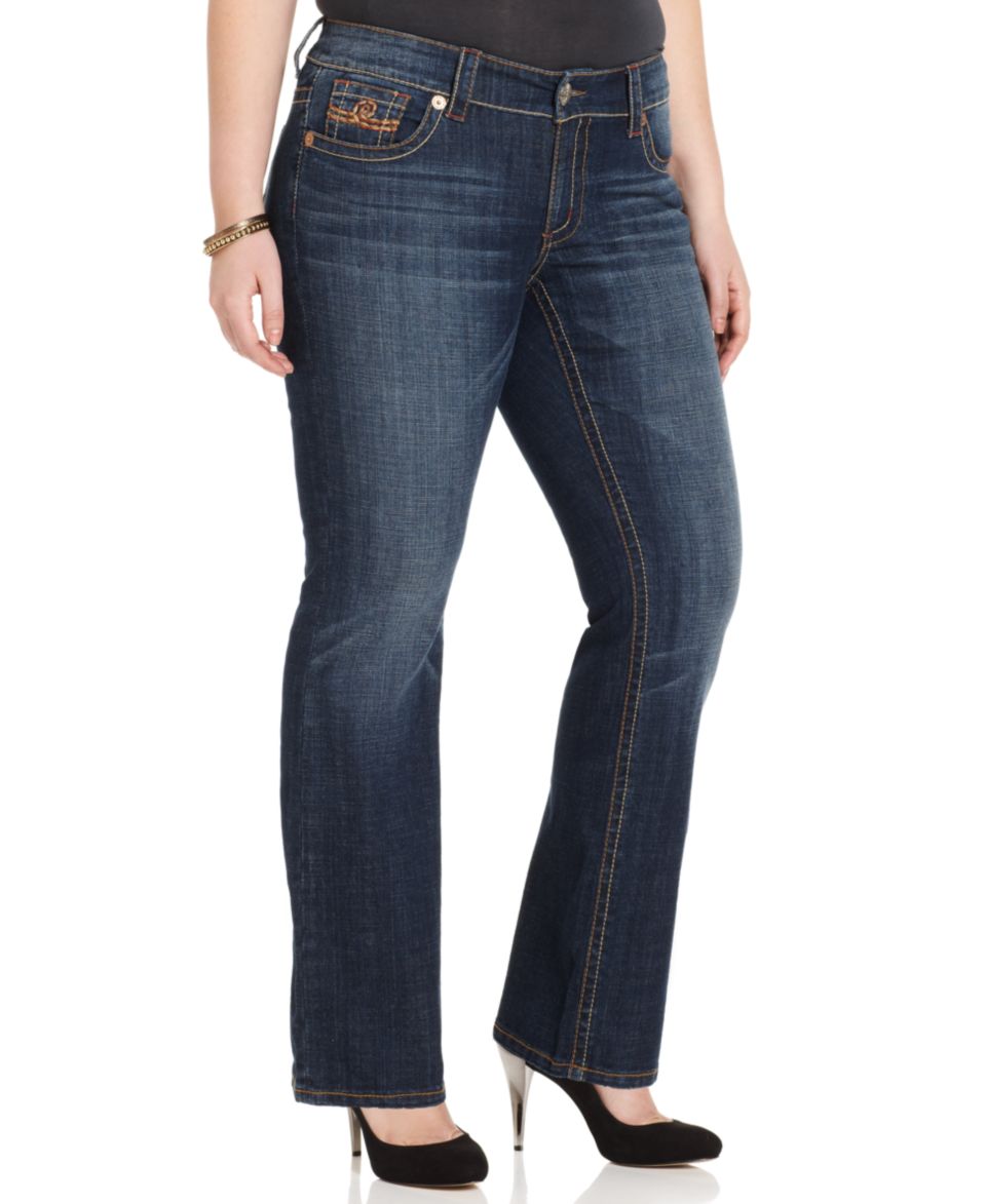 Seven7 Plus Size Jeans, Straight Leg, Blue Wash   Jeans   Plus Sizes