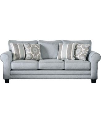 Диван Карли с откидными подлокотниками синего цвета