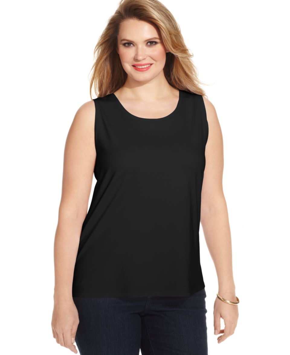 Karen Scott Plus Size Sleeveless Lace Tank Top