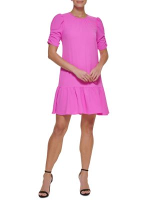 Купить DKNY Ruched Sleeve Trapeze Dress 