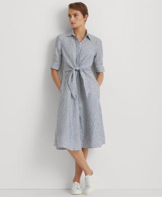 lauren ralph lauren tie front shirt dress