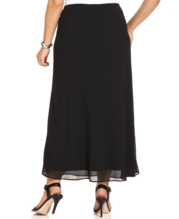 MSK Plus Size Chiffon Maxi Skirt & Reviews - Skirts - Women - Macy's