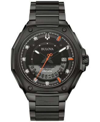 Мужские часы Bulova x Marc Anthony с прецизионным бриллиантом (1/20 карата) на черном браслете из нержавеющей стали, 43 мм