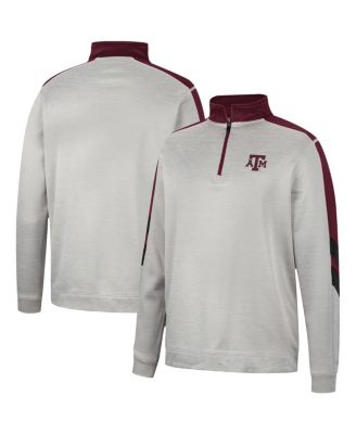 Мужская флисовая куртка Colosseum серого и бордового цветов Texas A&M Aggies Bushwood с застежкой на четверть молнии