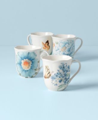 Кружки-ассорти Lenox Butterfly Meadow Blue, набор из 4 кружек