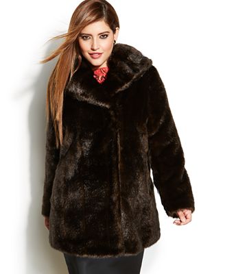 Jones New York Plus Size Faux-Fur Coat - Coats - Women - Macy's