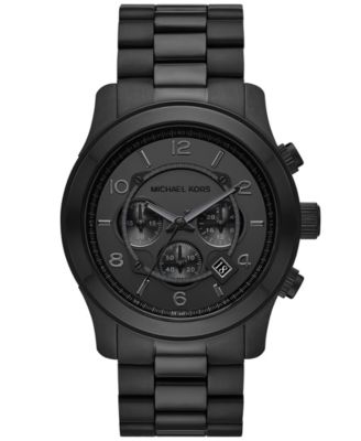 Черные часы-браслет из нержавеющей стали Michael Kors Unisex Runway Chronograph, 45 мм